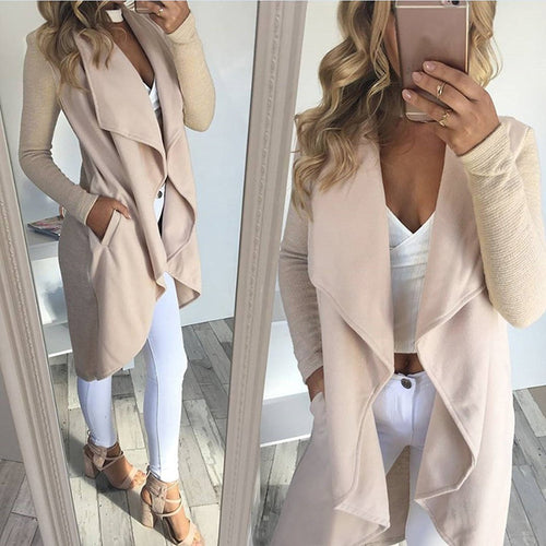 Women Cardigans Symmetric Long Sweater Coat Fashion Loose Elegant Pocket - TK Depot